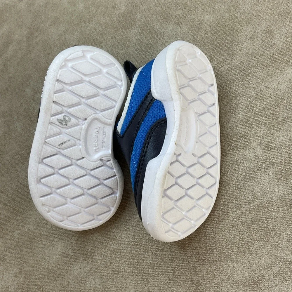 Reebok Slip On Sneakers Shoes Toddler Sz 2 Blue Classic